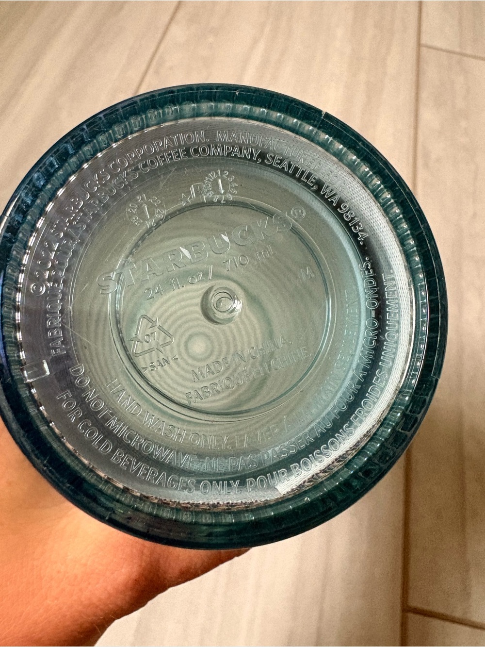 Starbucks 24oz Aqua Blue Iridescent Ribbed Cold Cup Tumbler Siren no straw - Picture 6 of 6